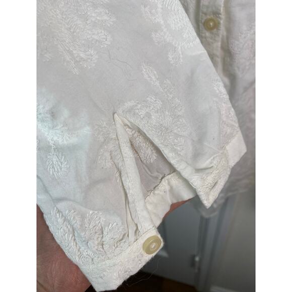 NWT Sejour Women's Size 20W Cream Floral Embroidered Tie Back Mini Shirt Dress - Picture 3 of 7